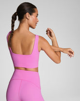 SPANX® Get Moving Cropped Square Neck Shelf Tank | Pink Geranium